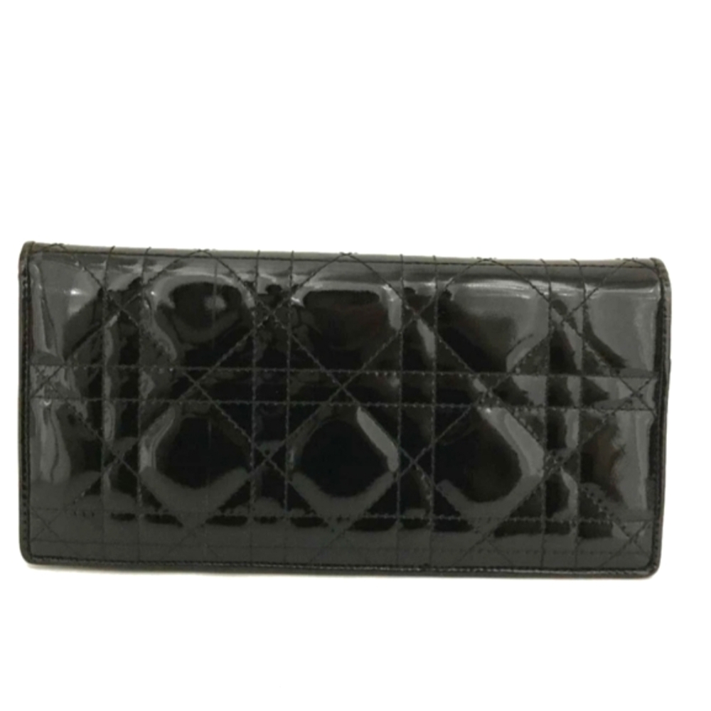 Christian Dior Black & Red Cannage Patent Leather Long Wallet (EUC)COA❤️🖤 - Picture 7 of 8